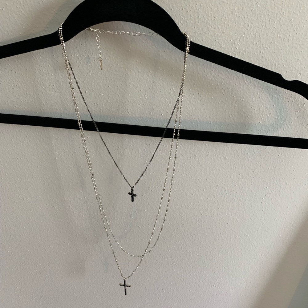 Cross layered necklace